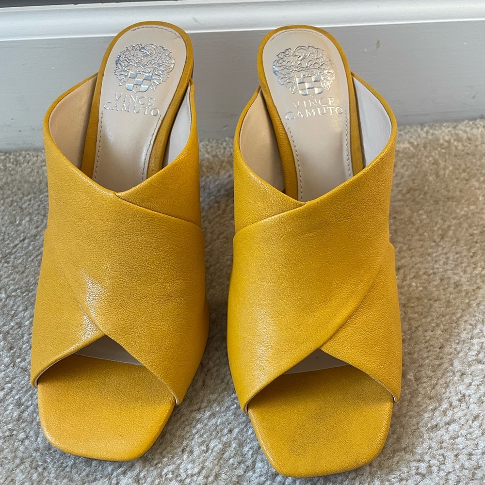 Vince Camuto Mustard Yellow Mules